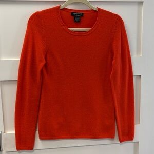 Lord & Taylor 100% cashmere L/S crewneck sweater. Orange color. Size S/P.